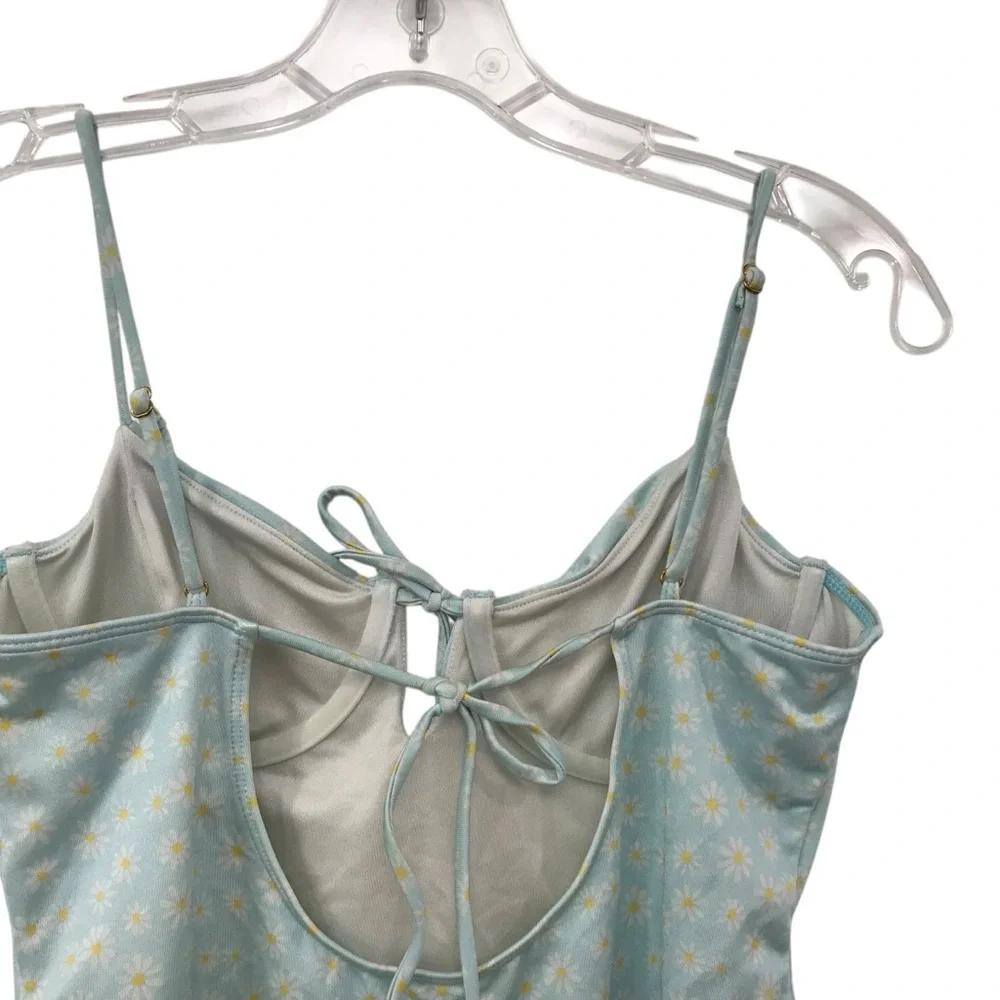 PacSun Teal Floral One-Piece Swimsuit